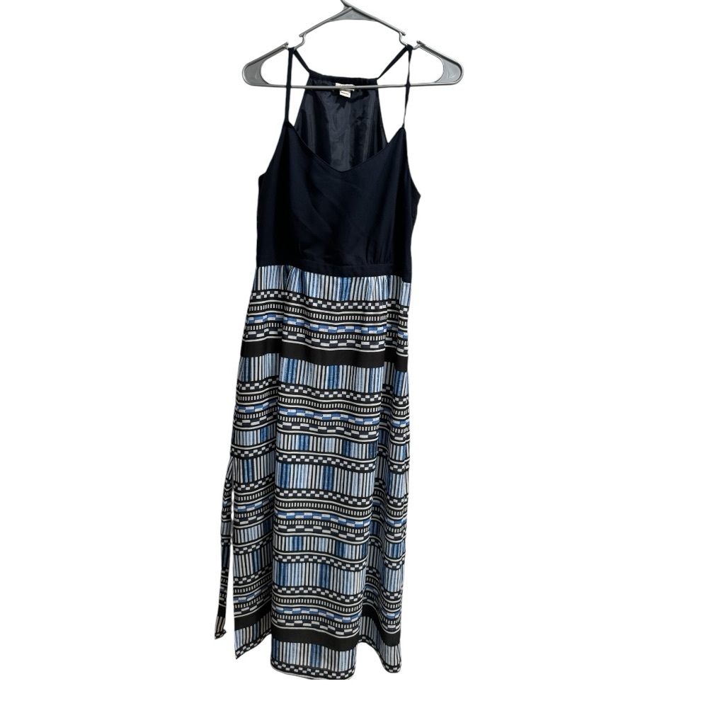 J Crew Dress, size 8P Blues/White Patterned, Hidden zipper,‎ Spaghetti Straps